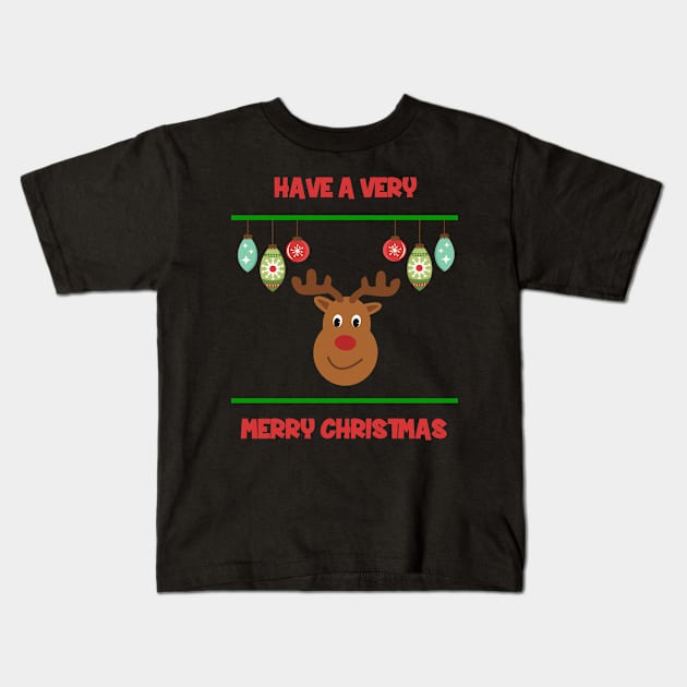 Merry Deer Kids T-Shirt by Specialstace83